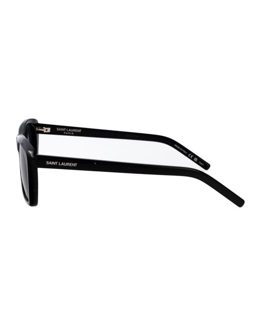 Saint Laurent Black Eyewear Rectangle Frame Sunglasses