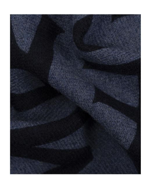 Ferragamo Blue Ferragamo Monogram Jacquard Scarf for men
