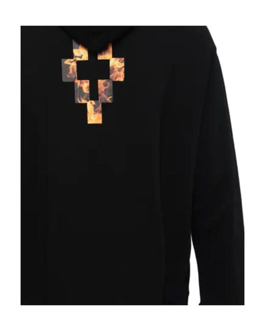 Marcelo Burlon Black Hooded Drawstring Sweater for men