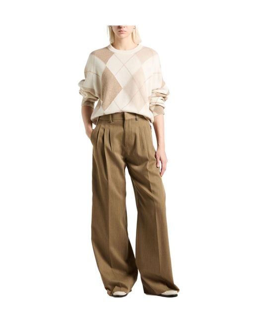 Burberry Natural Solid Color Casual Trousers
