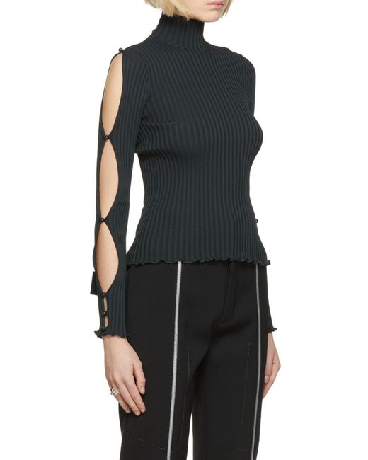 Bottega Veneta Black Cut-Out Turtleneck Sweater