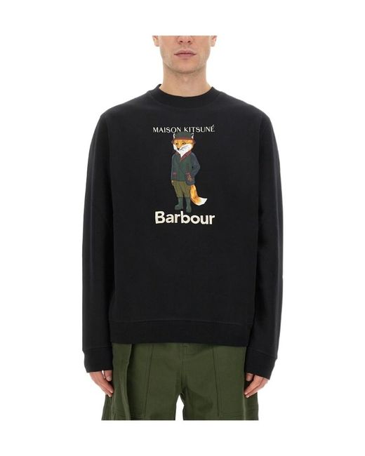 Maison Kitsuné Gray Round Neck Sweater for men
