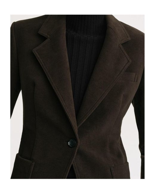 Totême  Black Single-Breasted Cotton Blazer