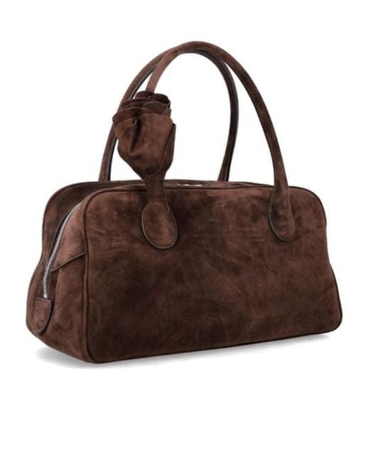 Magda Butrym Brown Rose Detail Tote Bag