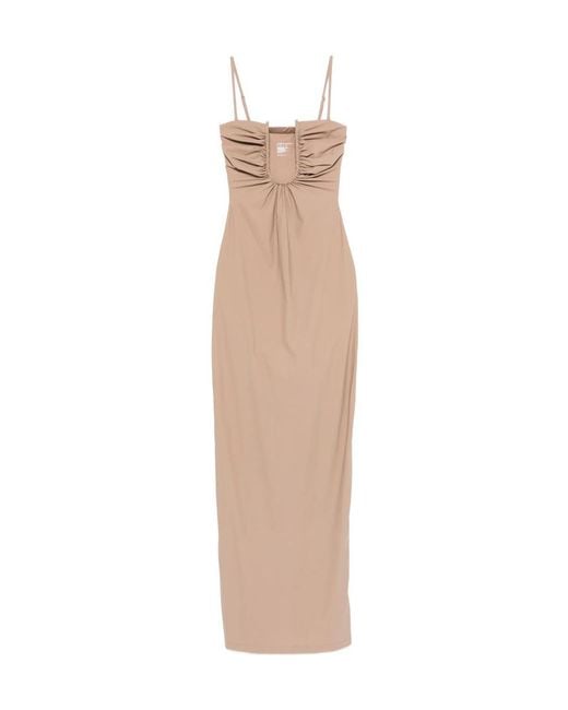 Christopher Esber White Ruched Midi Dress