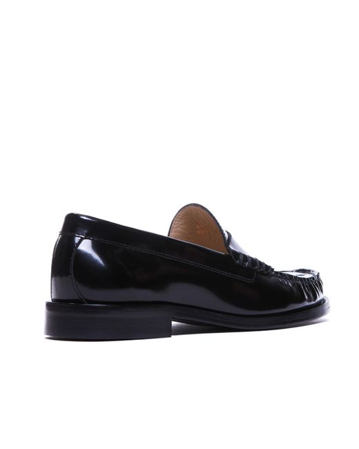 Stuart Weitzman Black Round Head Loafer Shoes