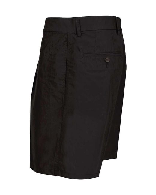 Emporio Armani Black Pleated Bermuda Shorts for men