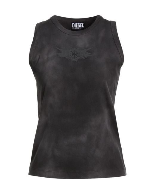 DIESEL Black Solid Color Vests
