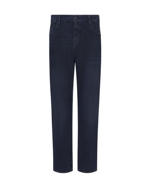 7 For All Mankind Blue Straight-Leg Jeans for men