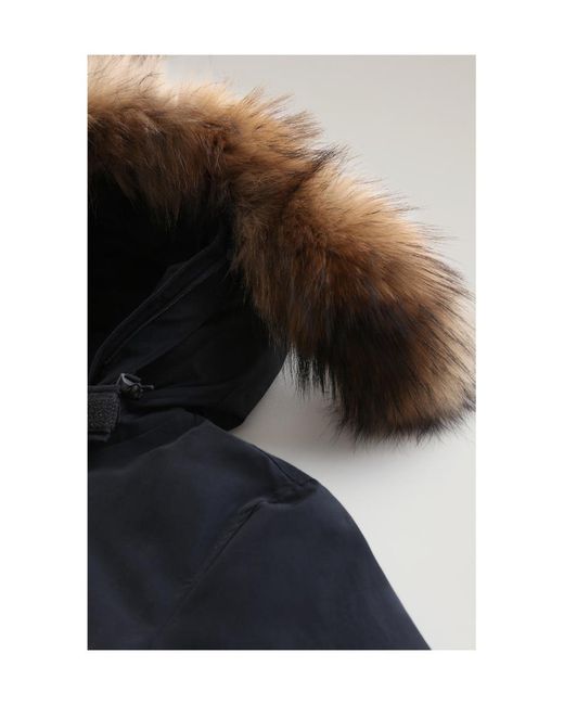 Woolrich Black Arctic Hooded Buttoned Jacket