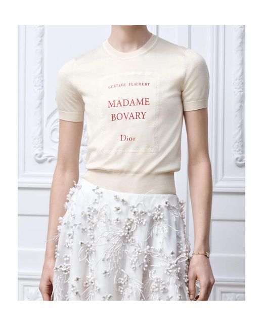 Dior Natural Book Cover Short-Sleeved Sweater