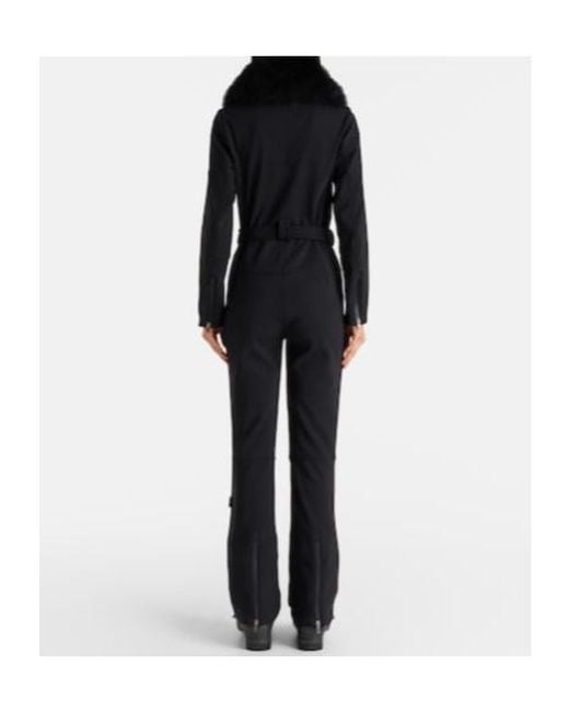 Yves Salomon Black Shearling-Trimmed Belted Ski Suit