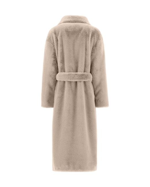 Herno Natural Belted Faux-Fur Coat
