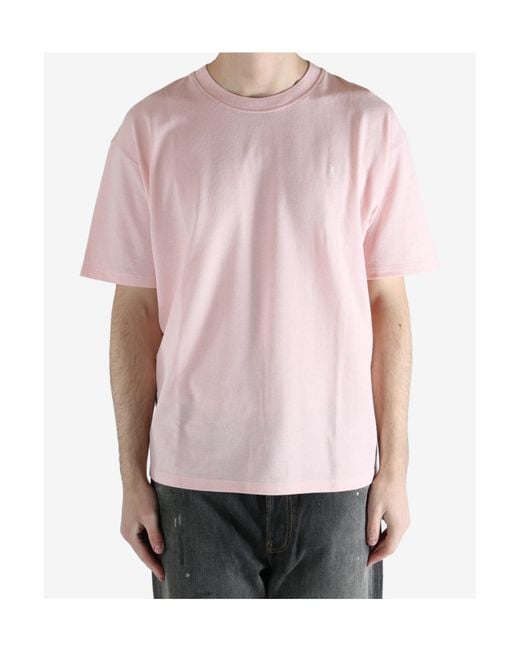Saint Laurent Pink Cassandre Oversized T-Shirt for men