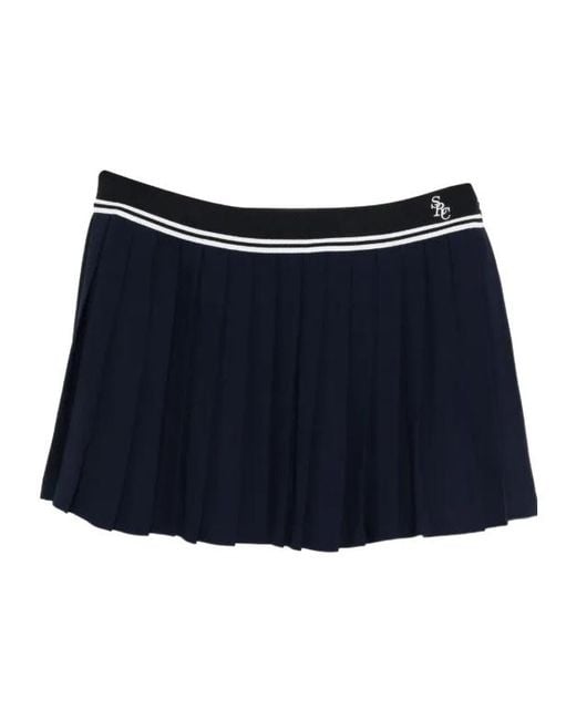 Sporty & Rich Blue Abigail Viscose Skirts