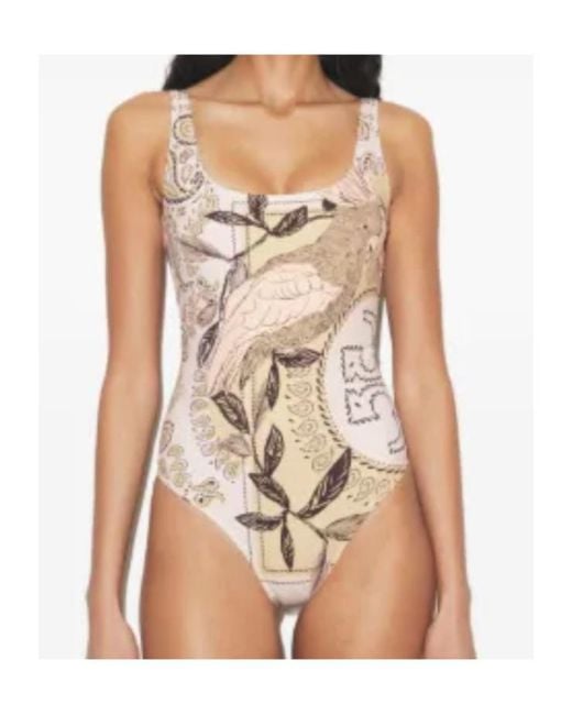 Tory Burch Natural Printed Swimsuit