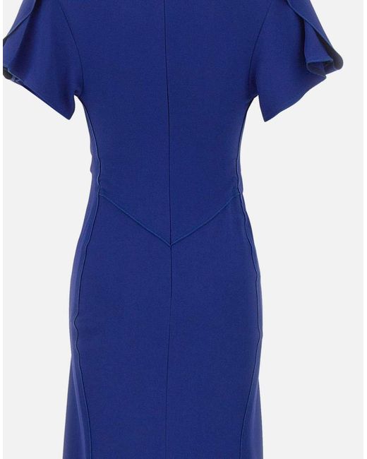 Victoria Beckham Blue Eve Draped Midi Dress