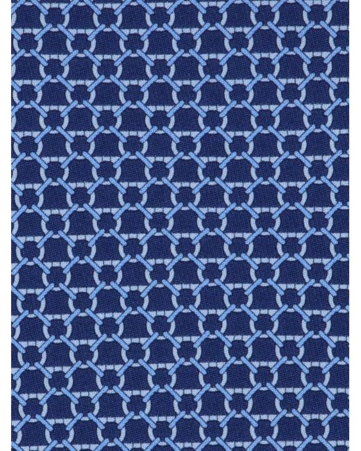 Ferragamo Blue Ferragamo Logo Jacquard Pointed Tip Tie for men