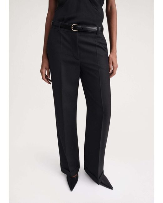 Totême Black Totême Mid-Rise Wide-Leg Trousers