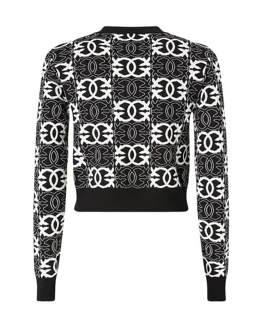 Pinko Black Long-Sleeve Knit Top
