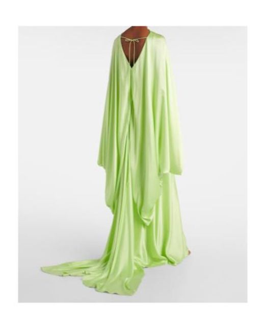 Roksanda Green Caped Satin Gown
