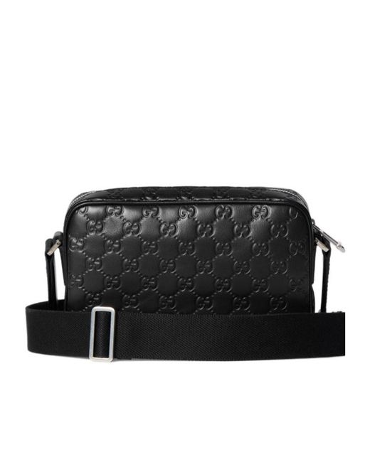 Gucci Black Gg Emblem Small Crossbody Bag for men