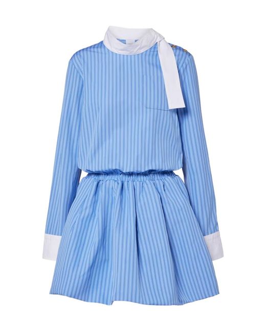 Patou Blue Striped Mini Dress
