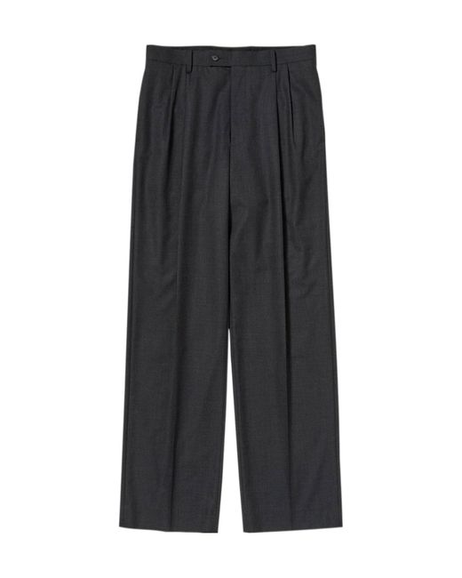 Auralee Gray Casual Pants With Belt Loops for men