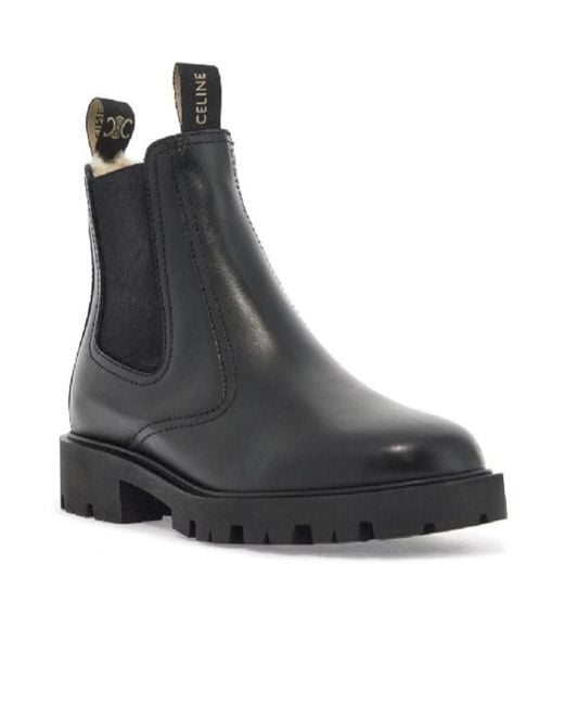 Céline Black Margaret Round-Head Short Boots