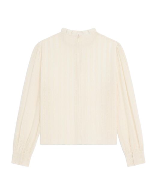 Céline White Cropped Blouse