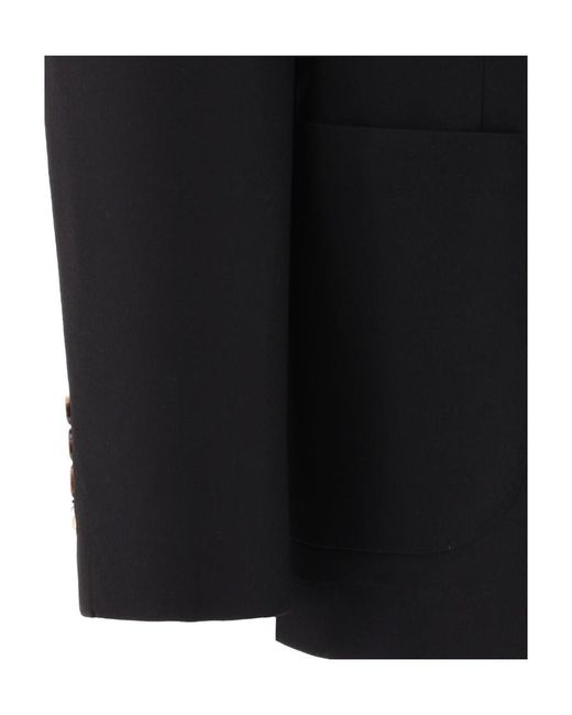 Brunello Cucinelli Black Single-Breasted Wool Blazer for men