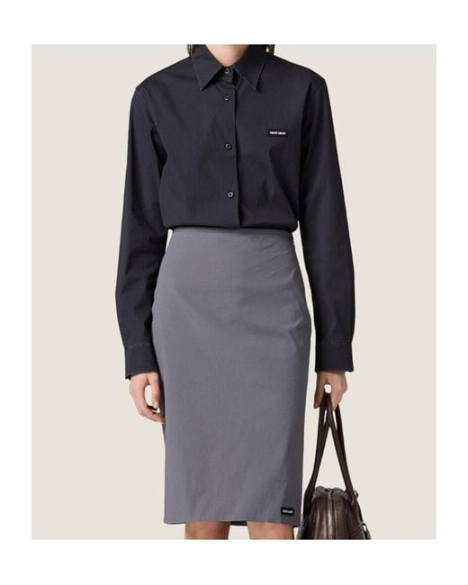Miu Miu Blue Long-Sleeved Shirt