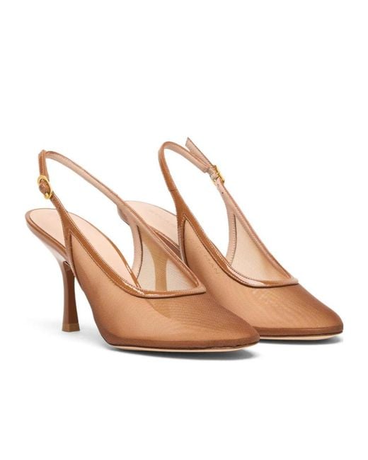 Stuart Weitzman Natural Bareitall Slingback 85