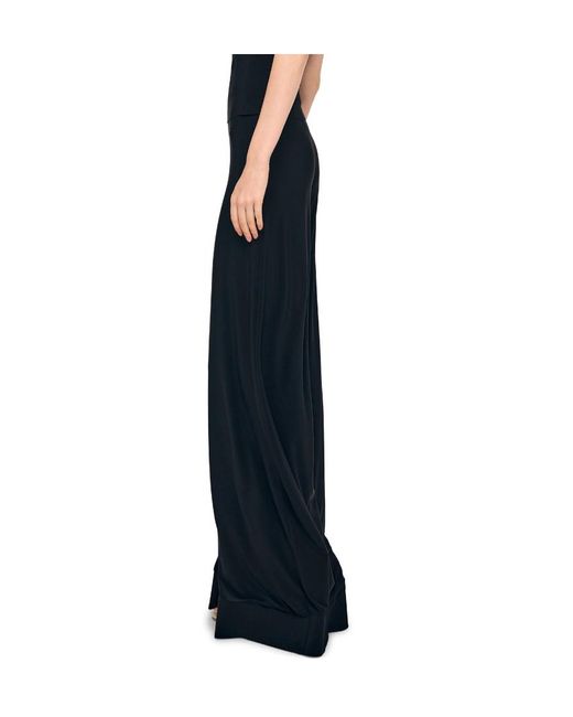 Norma Kamali Black Bias Elastic-Waist Pants