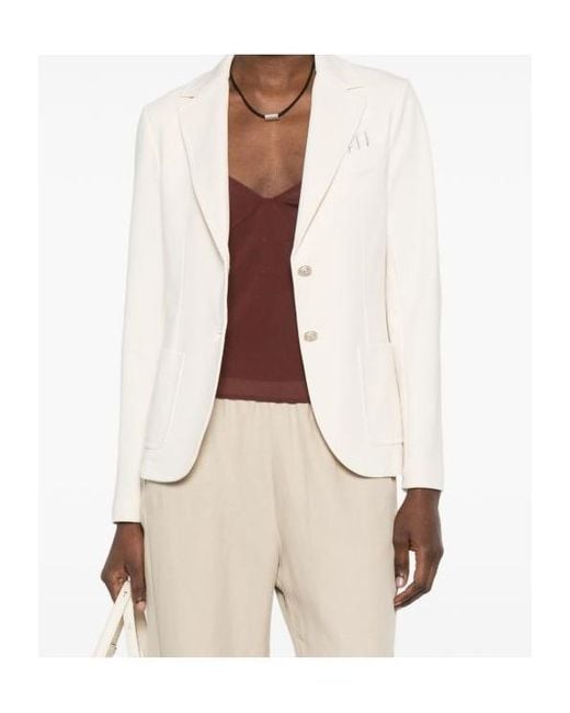 Circolo 1901 White Single-Breasted Blazer