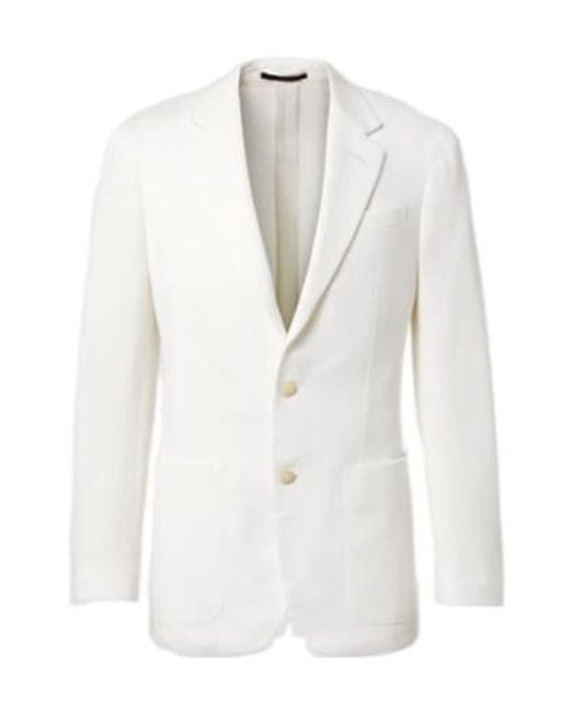 Dunhill White Cotton Piqué Blazer for men