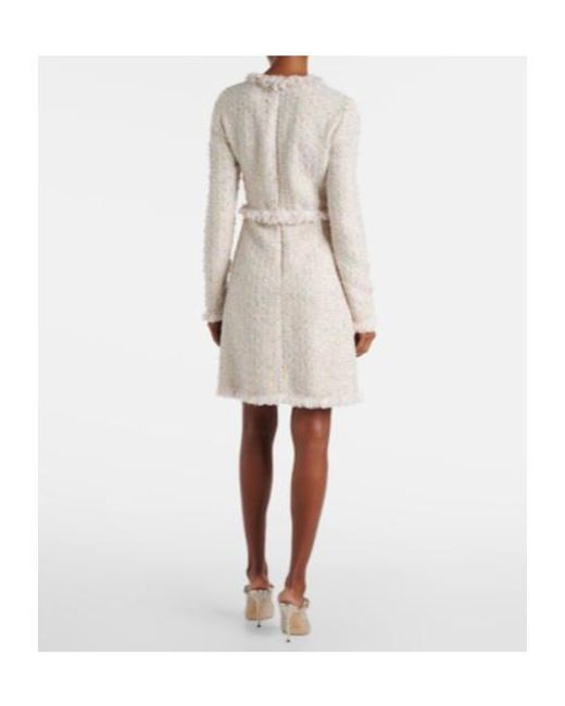 Giambattista Valli White Tassel Boucle Mini Dress