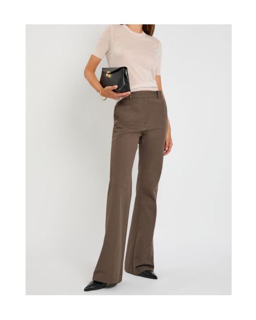 Joseph Brown Tafira Flared-Leg Stretch-Twill Trousers