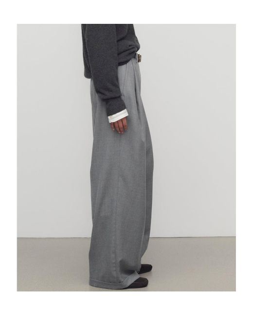 The Row Gray Pleated Trousers