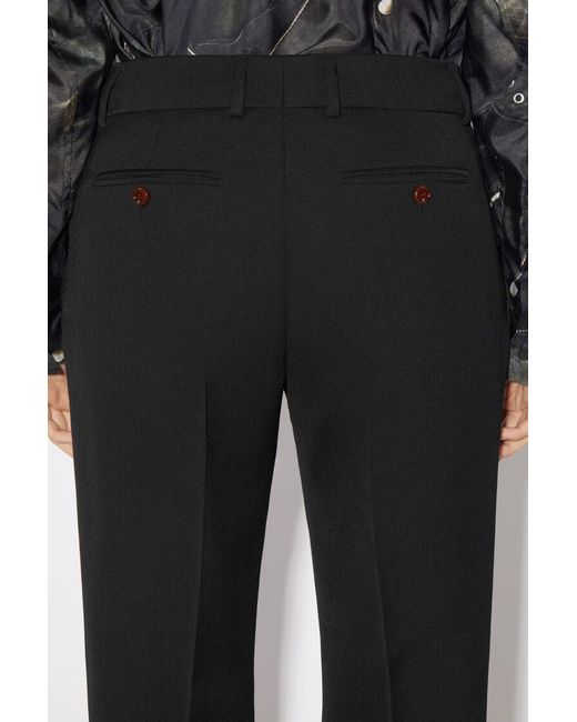 Acne Black Mid-Rise Tailored Trousers