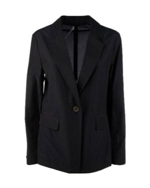 Peserico Black Button Pocket Blazer