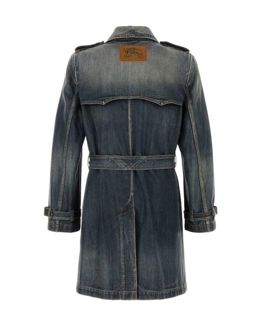 Burberry Blue Long-Sleeved Denim Jacket for men