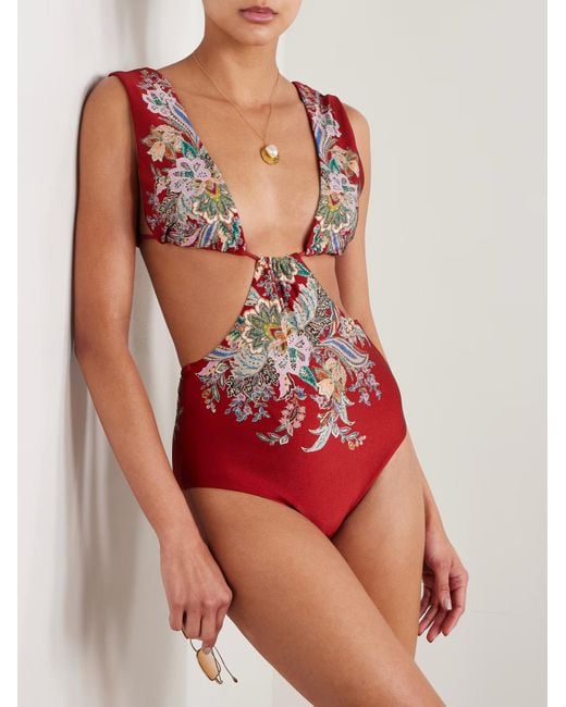 Zimmermann Red Rhiannon Swimsuit