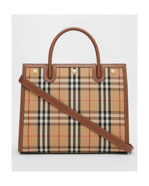Burberry Brown Vintage Check Tote Bag