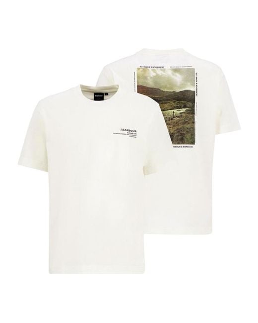 Barbour White Short-Sleeved T-Shirt for men