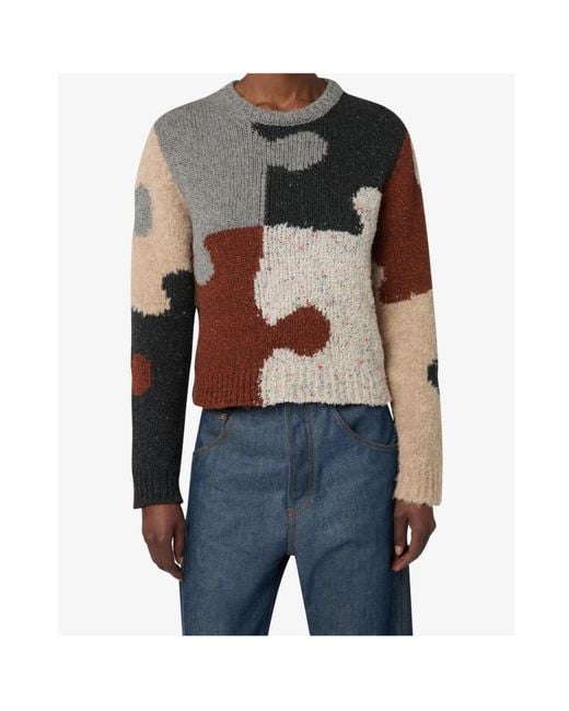 Moschino Multicolor Long-Sleeve Knit Sweater