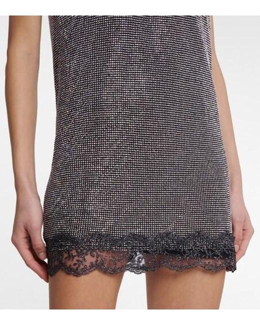 Christopher Kane Gray Embellished Minidress