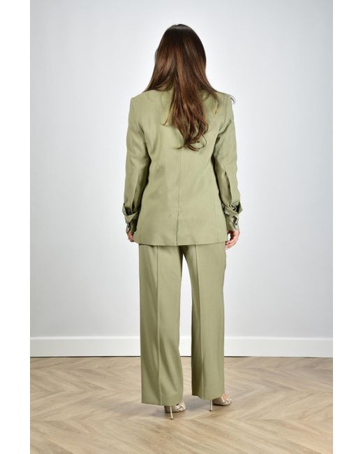 AMI Green Single-Breasted Textured Blazer