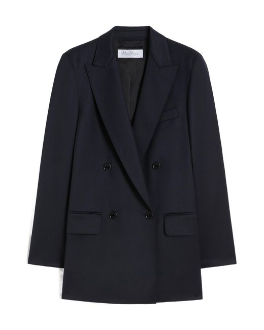Max Mara Blue Double Breasted Button-Up Blazer