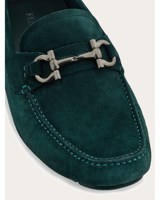 Ferragamo Green Driver With Gancini Ornament for men